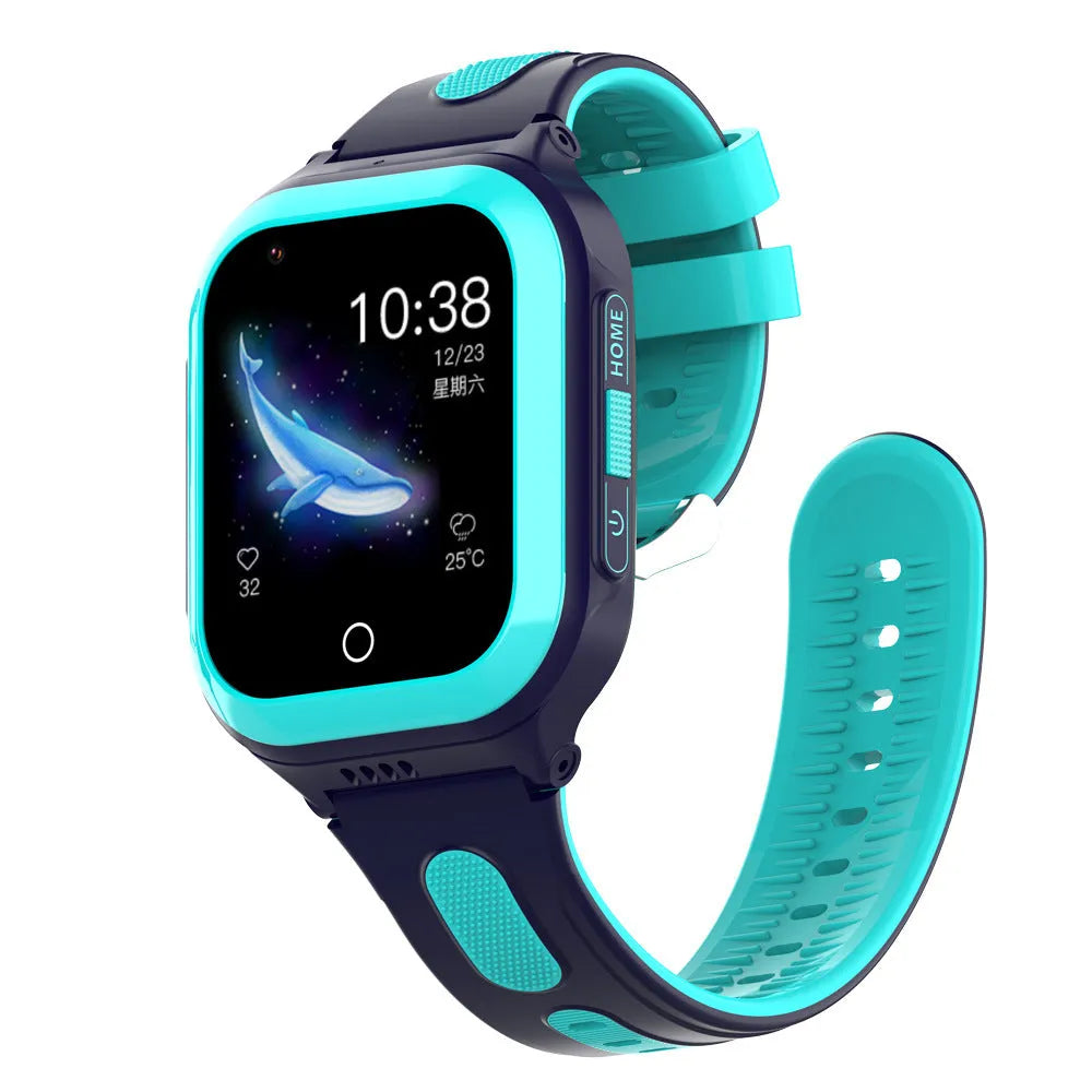 4G children's smart watch with video call, 1.4 inch screen, silicone strap, black colour option