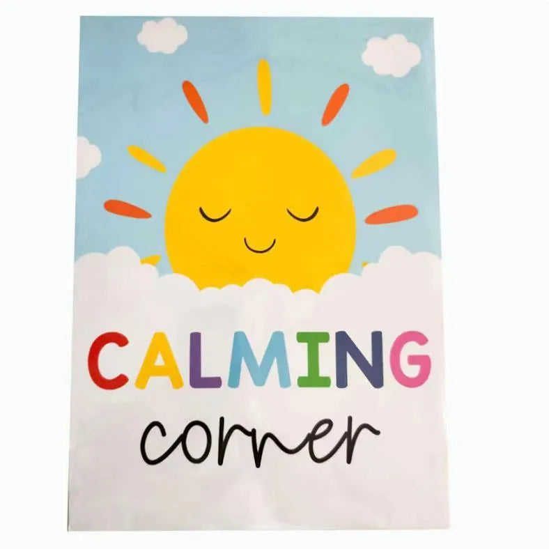 Calm corner poster set with 12 or 16 sheets in 35x25cm or 42x28cm sizes for classroom decoration