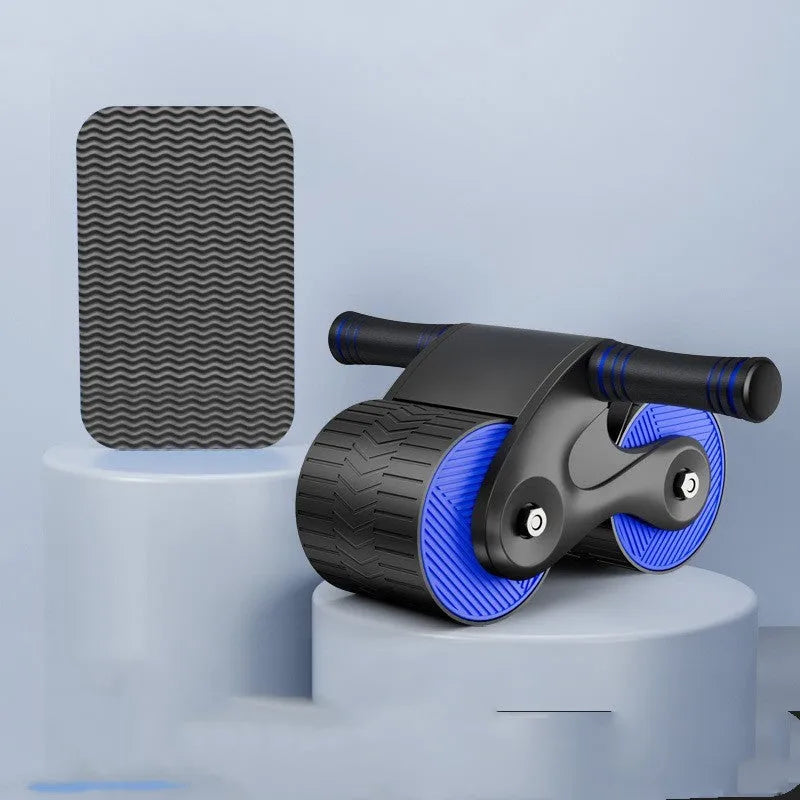 Abdominal muscle wheel fitness roller with rebound mute anti-slip, phone bracket, and kneepad for home office use