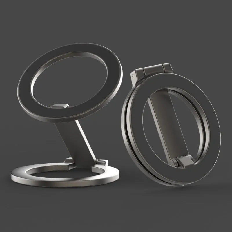 Multi-functional fastened ring desktop stand full metal bracket in black and silver colour options