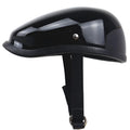 Japanese beret half helmet in bright black made from hand-made glass fibre reinforced plastic