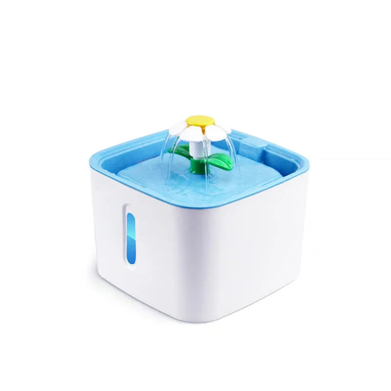 Pet electric circular water feeder 2.5L PP with USB window LED and stainless steel options