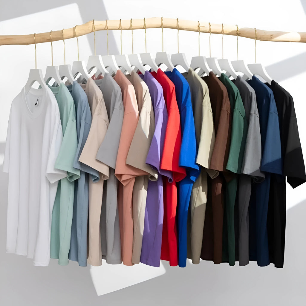 Cotton loose fit unisex t-shirt in various solid colours with short sleeves