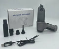 Wireless car vacuum cleaner in gold or silver colour with USB charging port and transparent dust bucket