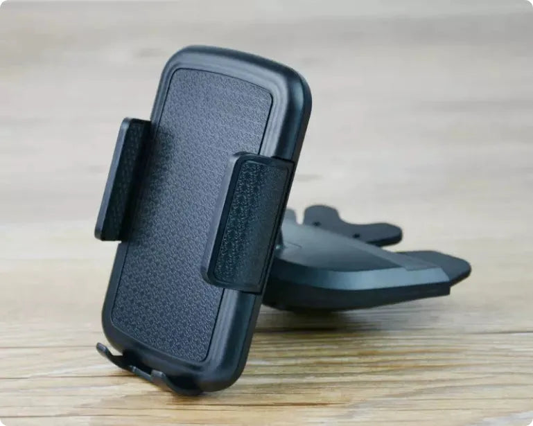 Car CD slot snap-on phone holder bracket for 3-6.5 inch smartphones with 360-degree rotation