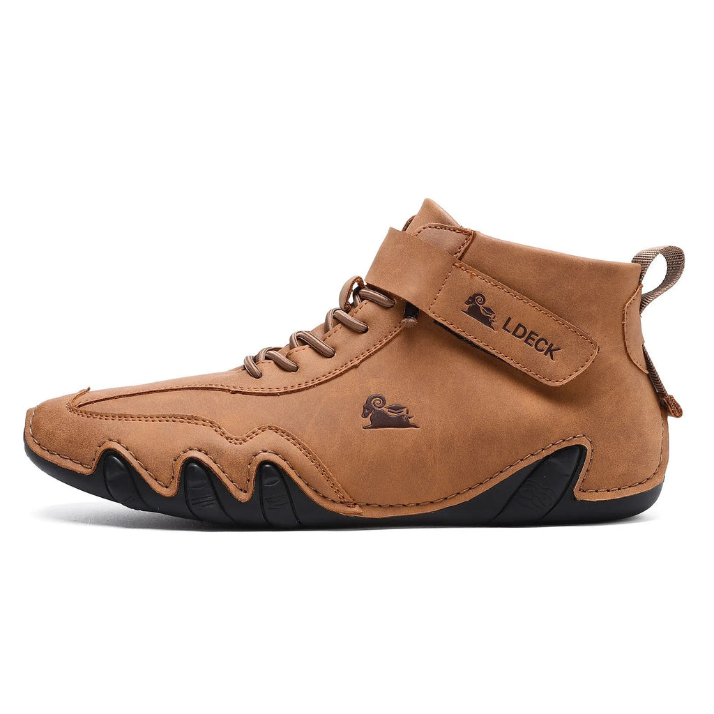 Outdoor casual high-top octopus-style Martin boots in khaki with microfiber upper and rubber sole