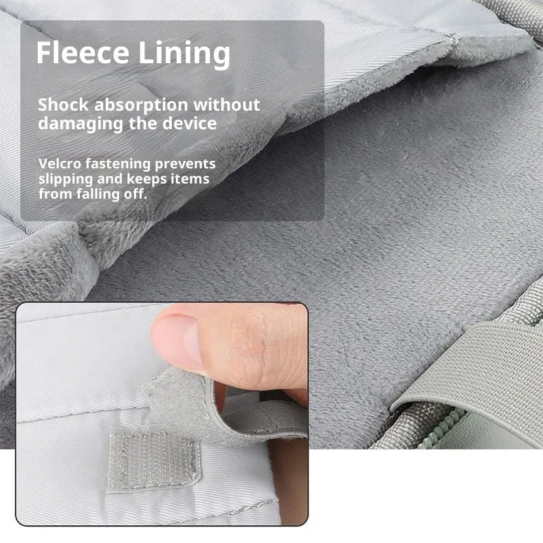 Nylon tablet bag waterproof wear-resistant anti-theft chain detail solid colour black blue gray green pink purple white