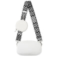 Women's soft PU crossbody bag in horizontal square shape with single strap and zippered interior