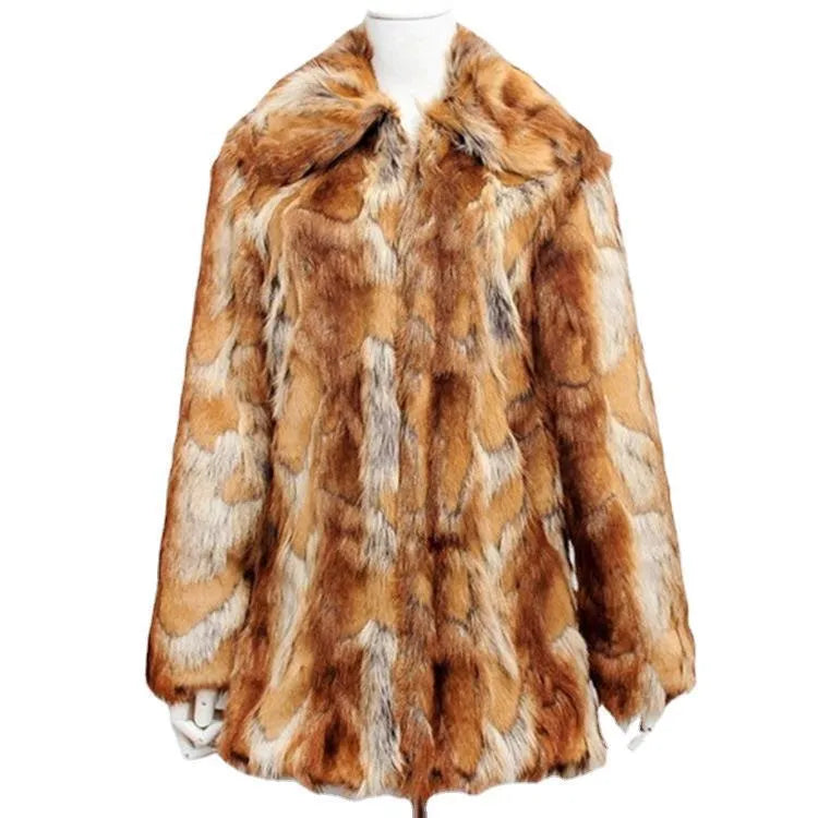 Women's tiger print faux fur jacket in slim fit with long sleeves.