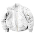 Men's loose fit cotton-padded pilot jacket in Army Green, made from nylon fabric.