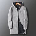 Plus velvet thickened men's casual sweater in black chenille fabric long sleeves