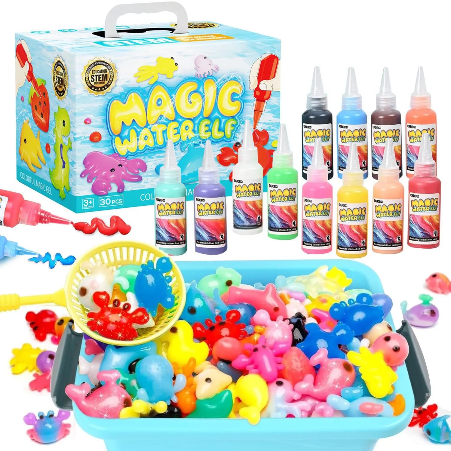 Magic Paint Vaporeon 30-piece educational toy set in blue colour box, measuring 21x15x14.5 cm