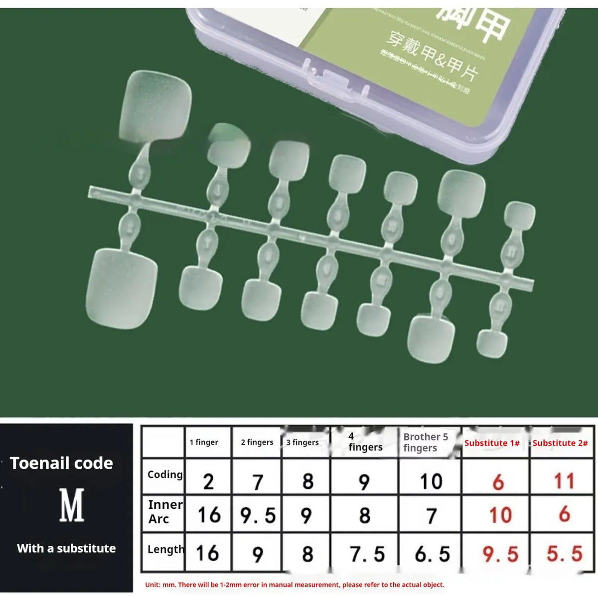Purple cat's eye toenail wear set, 24 pieces, micro glass bead crystal finish, S M L sizes, ultra-thin seamless