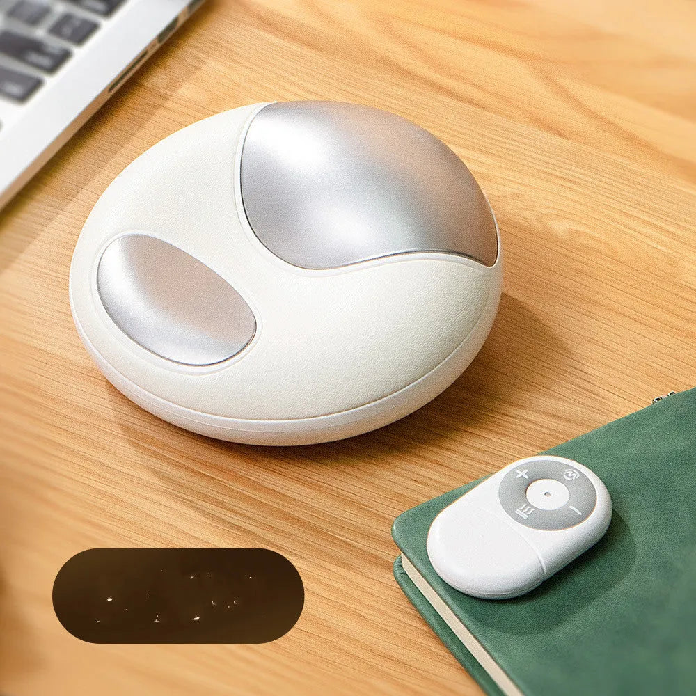 Smart electric hand massager in white with heating and pulse therapy functions for hand fatigue relief