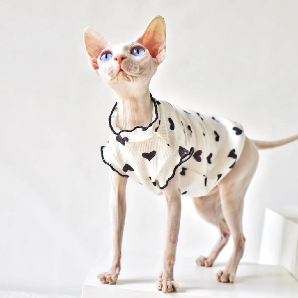 Sleeveless rubber cat vest for summer warmth, available in multiple colours and sizes XS to XXL