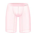Men's solid colour seamless mesh home shorts in knitted nylon fabric