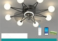 Know the micro Nordic ceiling fan light with LED circular lampshade in black for living room