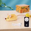 Big gray mouse induction cat plush toy with remote control and data cable