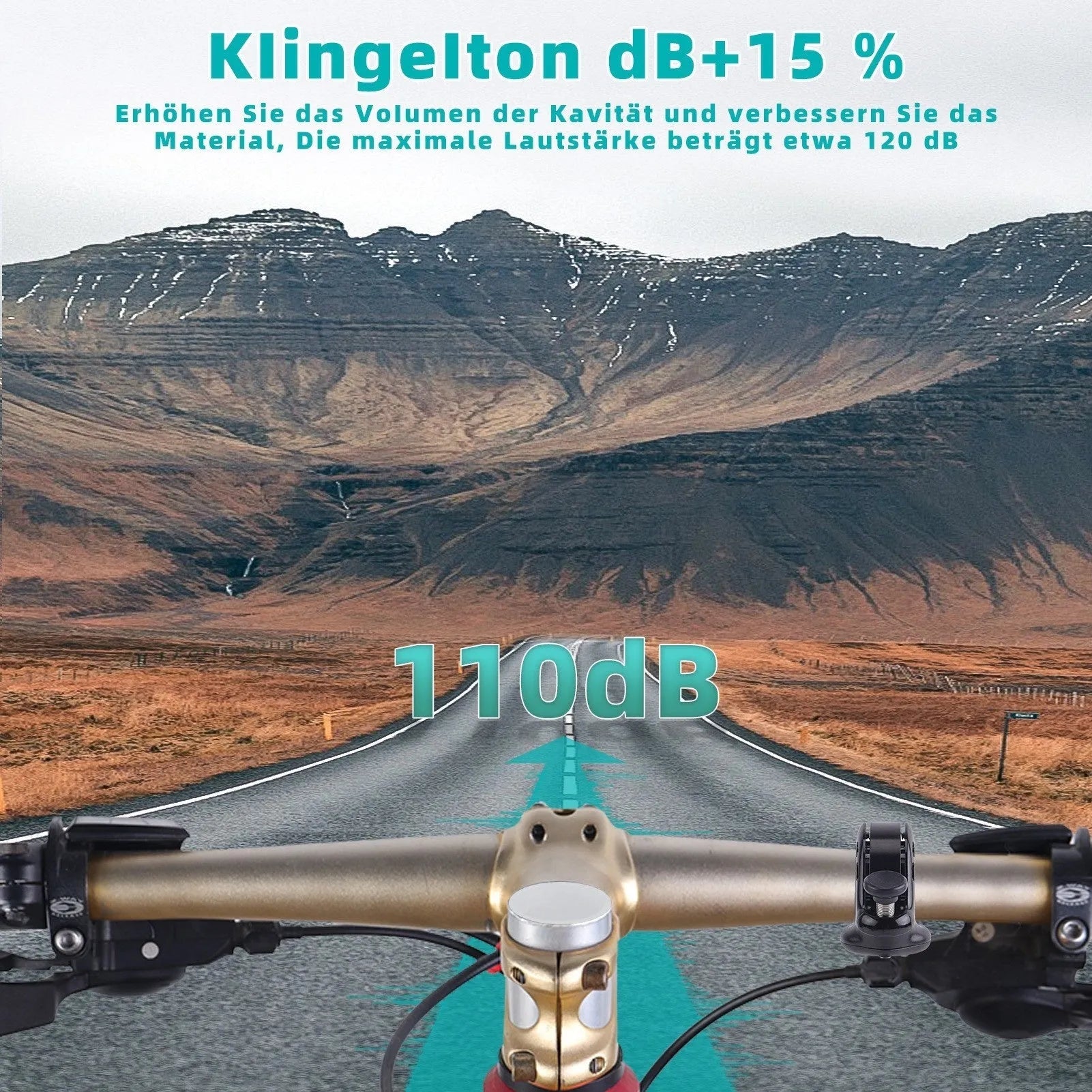 Black aluminium alloy bicycle thumb bell with gaskets and wrench for 22.2mm 25.4mm 31.8mm handlebars