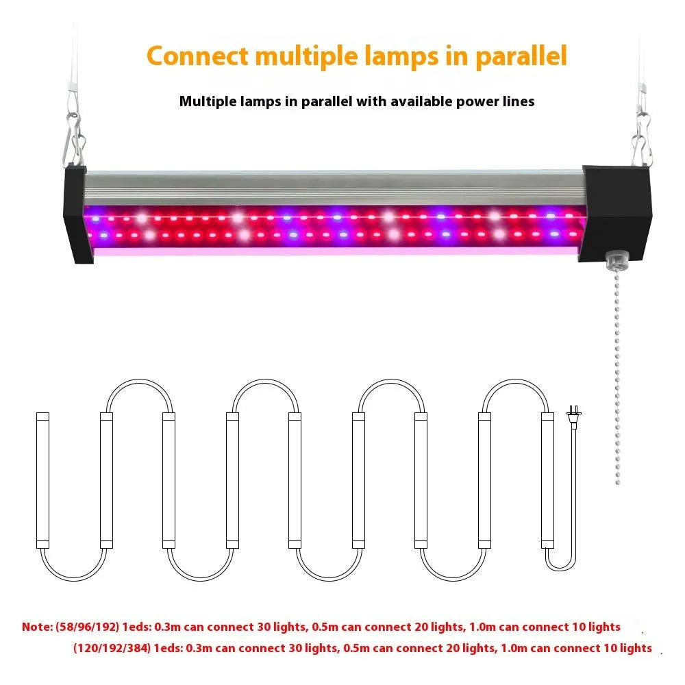 LED grow light full spectrum succulent plant light bar with 384 LED beads and PC shell