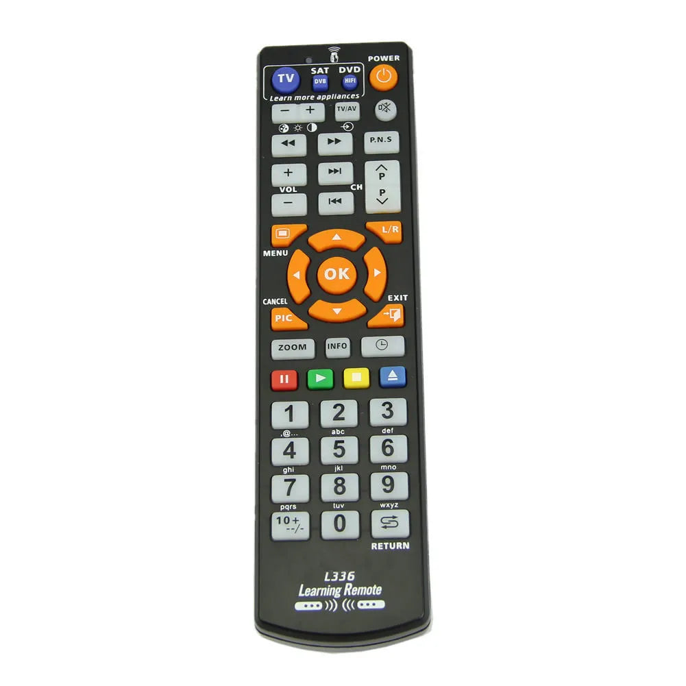 Black L336 universal learning remote control for TV and DVD equipment