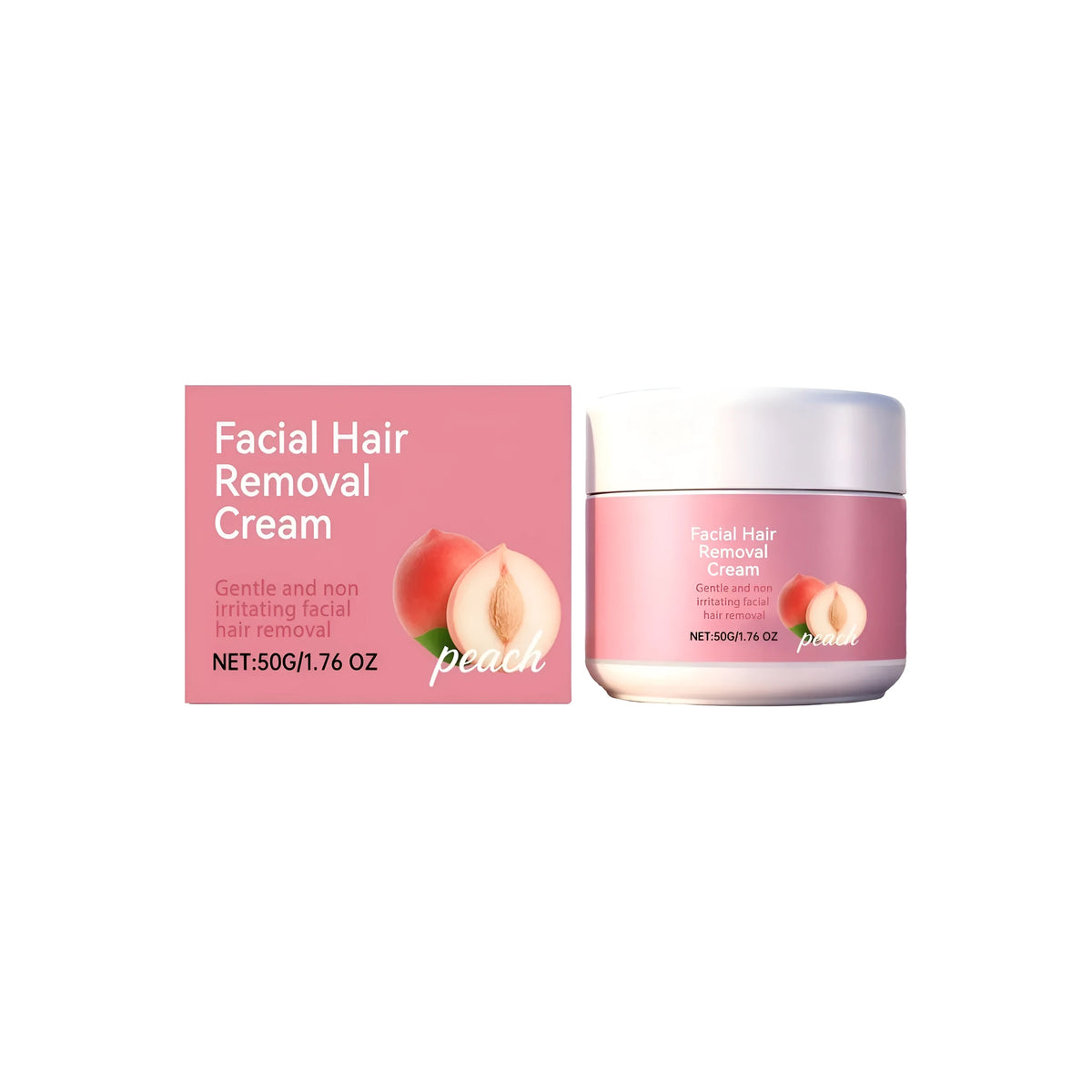 Facial mild depilatory cream 50g tube with shea butter and peach extract
