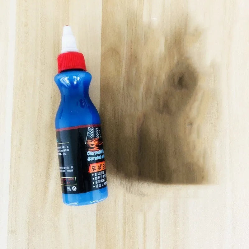 Small blue car wiping tool and scratch repair agent for automotive paint touch-ups