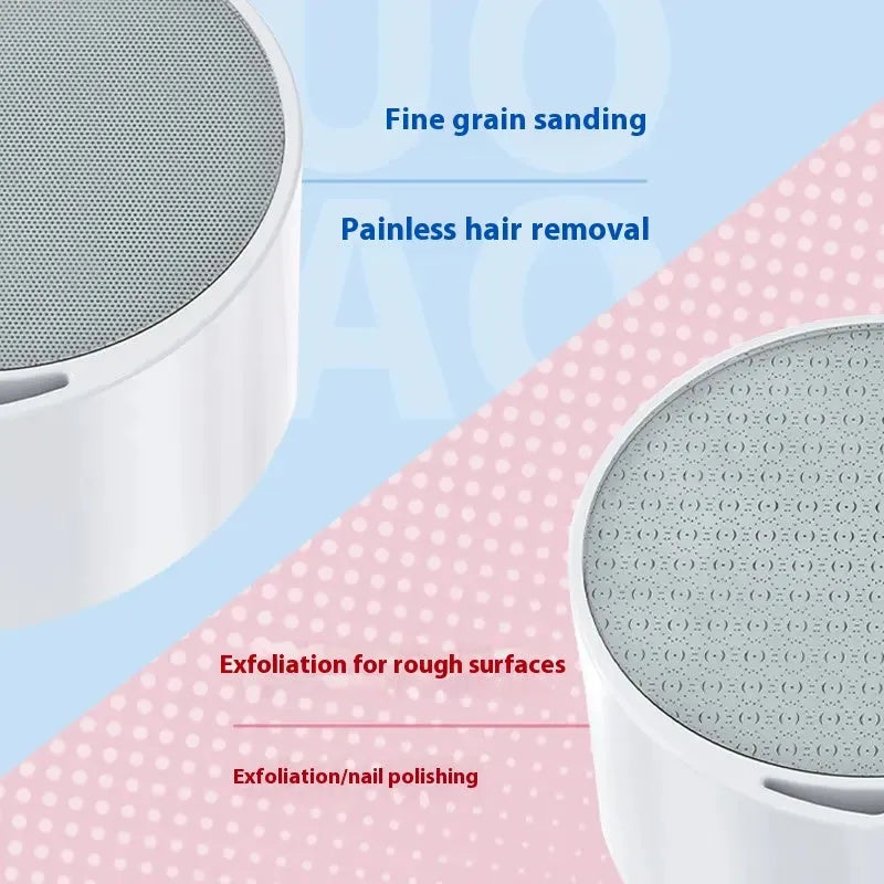 A 2-in-1 nano glass epilator and foot grinder device in a 2in1 style colour.