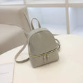 Mini oil wax leather backpack for women in wine red with oval retro Korean style and coin pocket