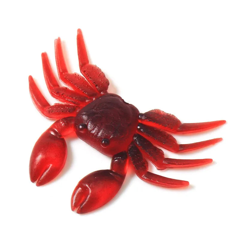 8cm PVC artificial crab fishing lure in red and brown colour options