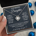 Silver metal four-leaf clover hollow jeweled pendant necklace on clavicle chain, geometric style, in gift box