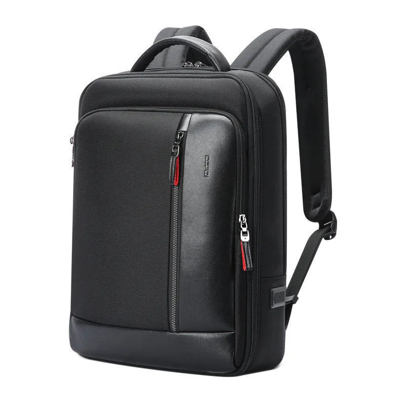 Men's anti-theft business computer backpack Oxford cloth black vertical square shape
