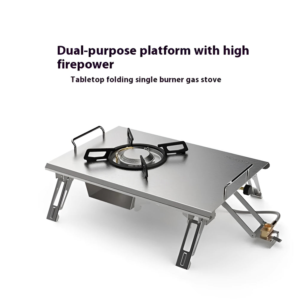 Outdoor camping portable foldable gas stove with black IGT bag and built-in ignition