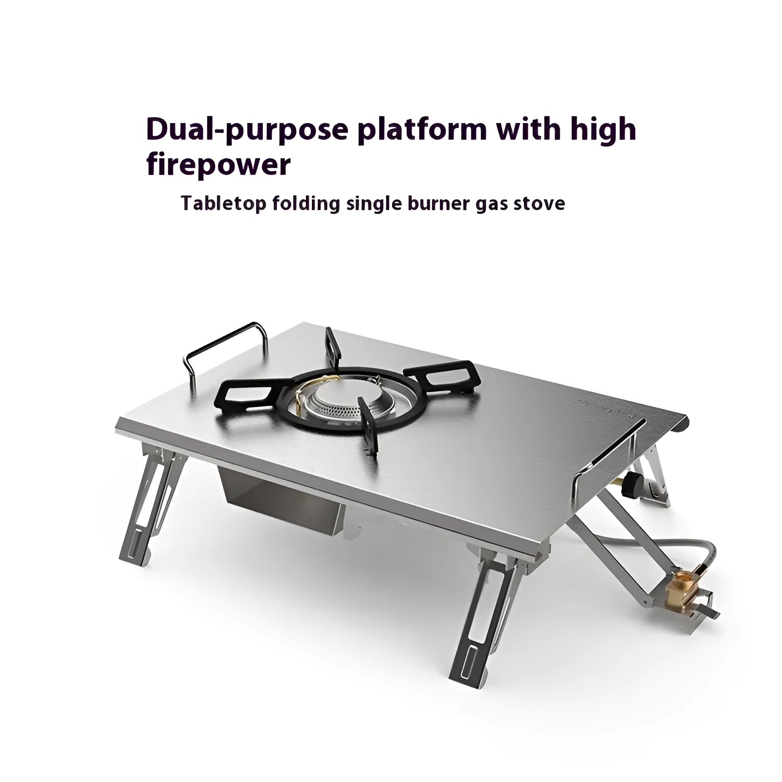 Outdoor camping portable foldable gas stove with black IGT bag and built-in ignition