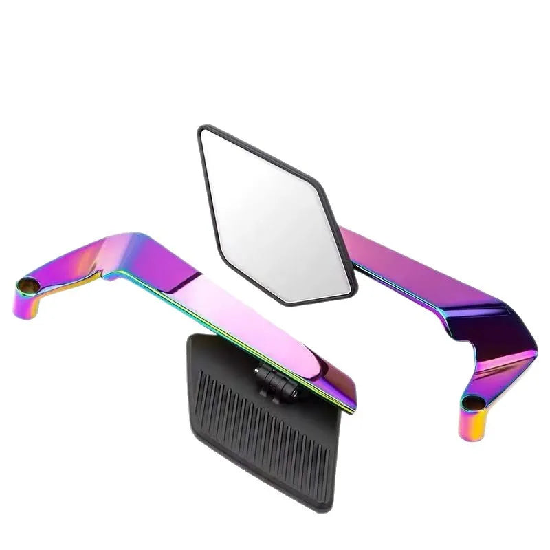 467 aluminium alloy rearview mirror pair in black blue glass for motorcycle electric car scooter