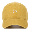 Retro embroidered baseball cap with love motif in adjustable cotton fabric