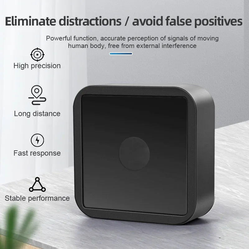 Doodle Smart WiFi Zigbee human body exists sensor in black, 24G millimetre wave radar, 10x10x4cm