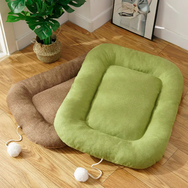 Brown removable cover pet cooling bed kennel for small-medium dogs and cats
