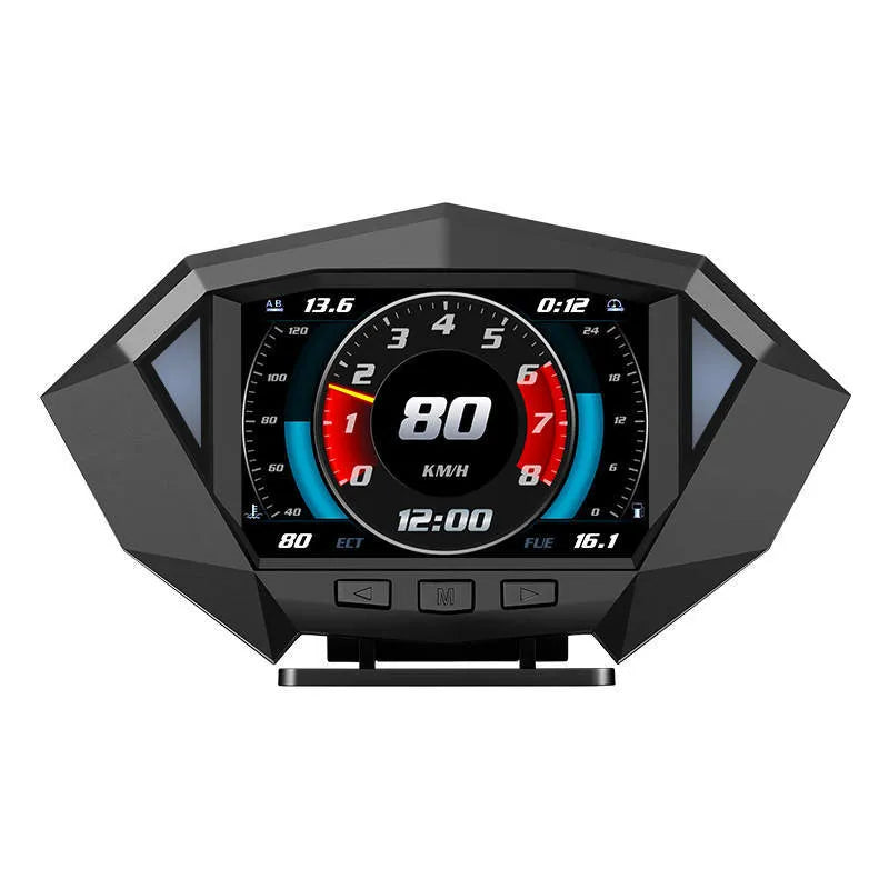 P1 black vehicle head-up display with HD LCD screen and OBD cable