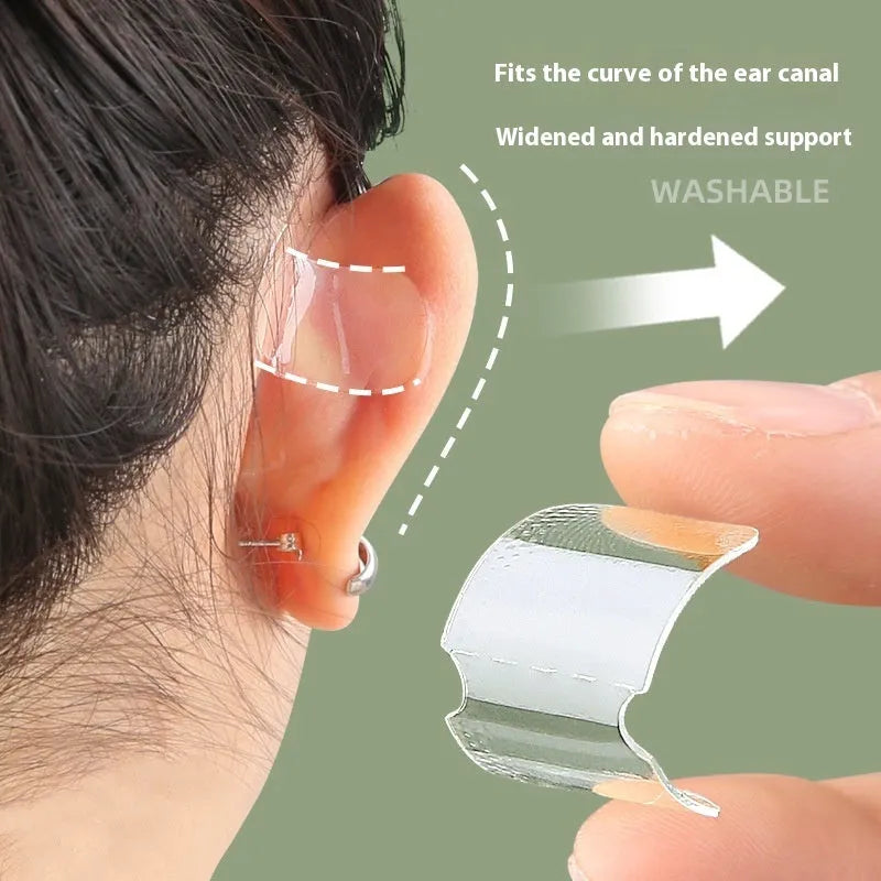 Transparent and frosted disposable ear patches for invisible hairstyling support