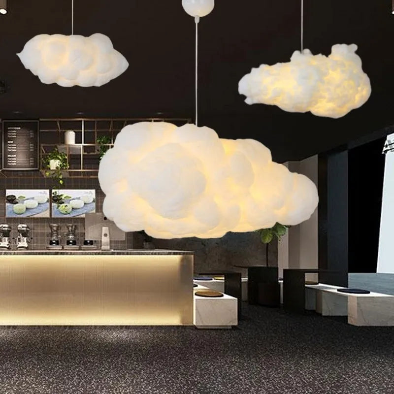 Silk cloud ceiling lamp 80cm modern simplicity light luxury with warm light option