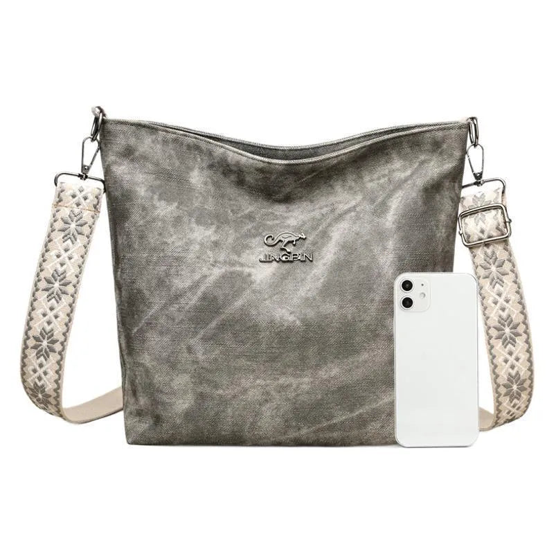Large capacity soft PU crossbody bag with adjustable single strap in pink colour option