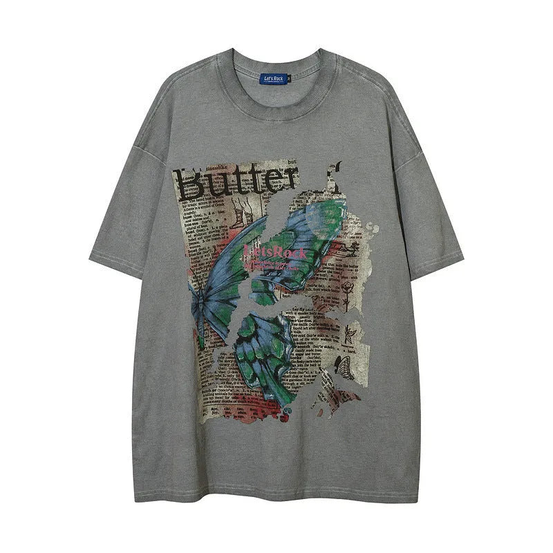Short Sleeve Men Clothing Summer Fashion Brand Cotton Pullover Top Regular Fit Loose Style Letters Print Black Gray Sizes M L XL XXL