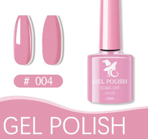 48 colour UV phototherapy plastic gel nail polish set with 7ml bottles in various finishes including glitter and nude shades