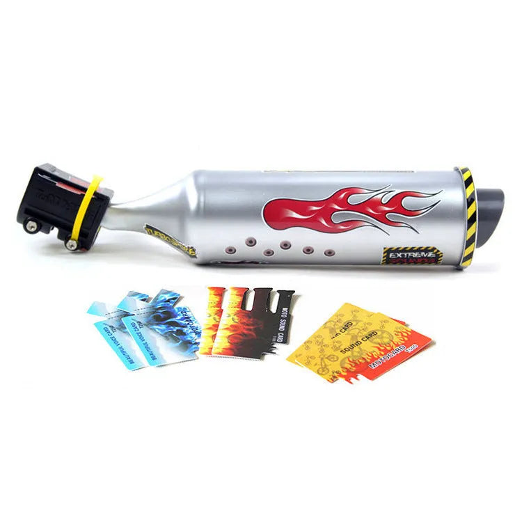 Motorcycle engine sound effect loudspeaker for bicycle turbine spoke tube with sound cards, DIY stickers, bracket and PE main part