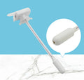 Manual pumping water device with blue handle and long silicone straw for transferring drinks.