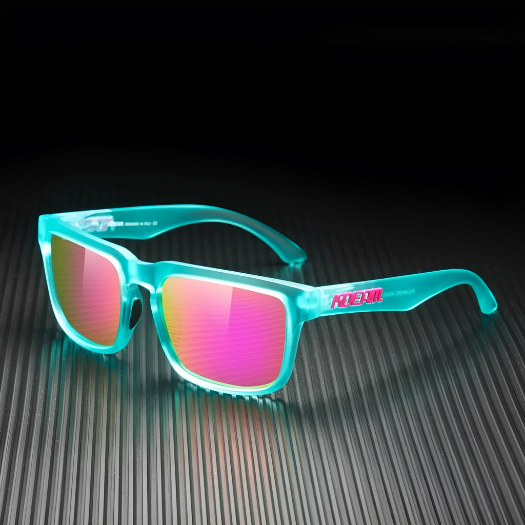 Square polarised sunglasses with TAC lenses and PC frames in multiple colour options