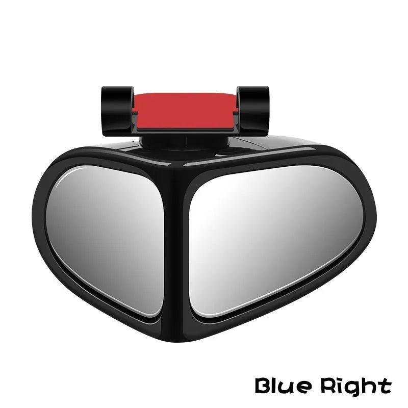 Small round adjustable car reversing mirror with adhesive back, shown in various colours.