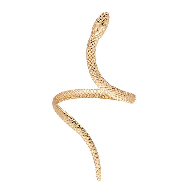 Twisted snake design ring and bracelet set in gold or silver electroplated metal