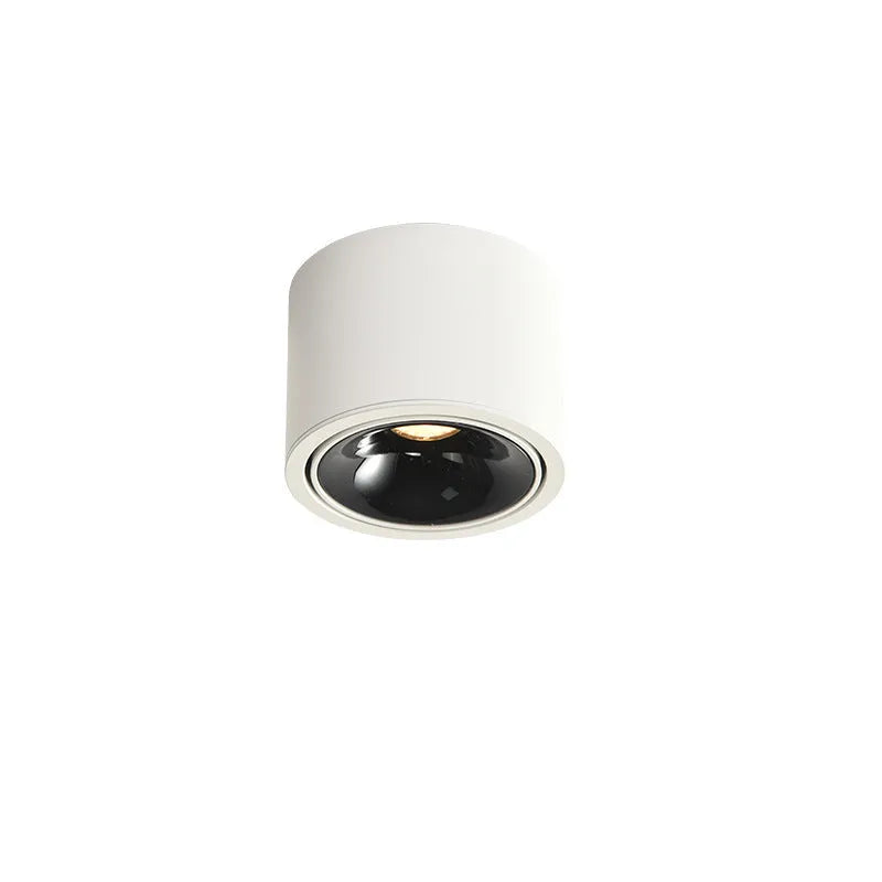 Round ultra-thin aluminium surface-mounted adjustable spotlight with punch-free ceiling installation